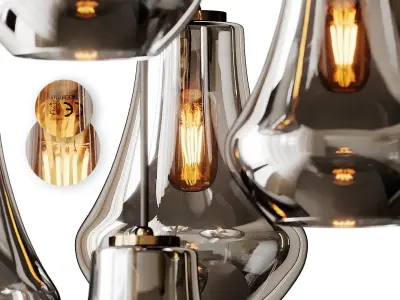 Arren Brass Round 5-Light Pendant  3D model