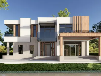 villa Low-poly 3D model