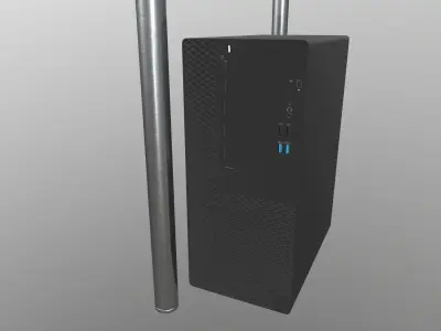 Personal office computer Low-poly 3D model