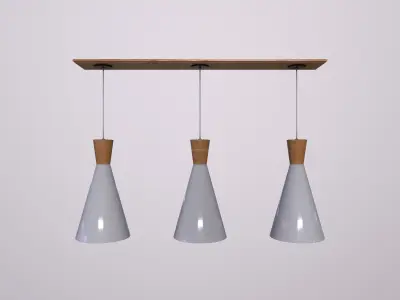 Cone Pendant Light Golden Interior 4K PBR Textures  Low-poly 3D model