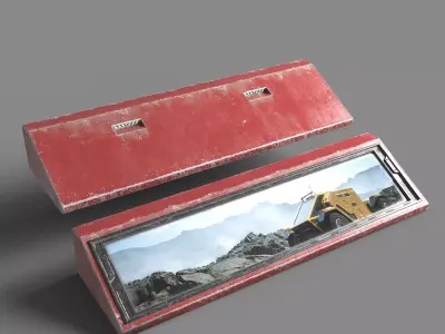 Modular Cyberpunk Curb Pieces Low-poly 3D model