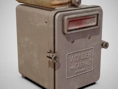Lamp - Wonder Agral 1950s Rusty Low-poly 3D model