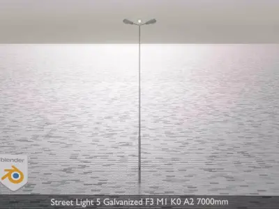 Street Light 5 Galvanized F3 M1 K0 A2 7000mm Low-poly 3D model