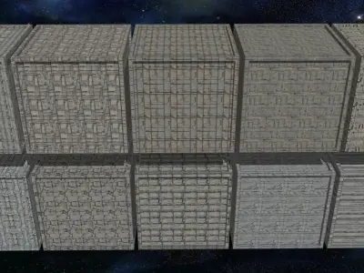 20 Seamless Sci-fi Panels - Rugged 3 Texture