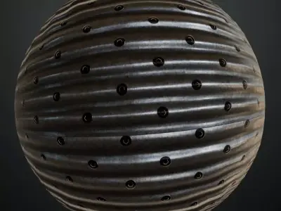 Galvanized Metal Corrugated PBR Seamless Texture