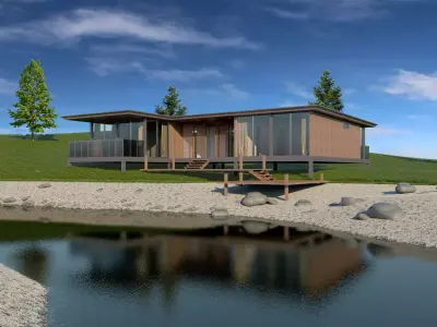 modern house exterior  3D model purchase