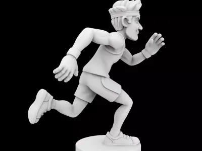Runner Cartoon Character 3D Print Model 3D print model
