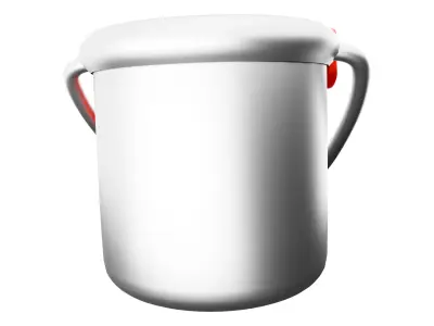 3d  open bucket with a paint color 3D model