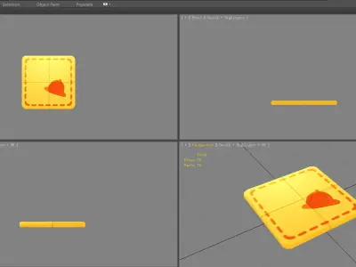 Cartoon  floor mats Low-poly 3D model