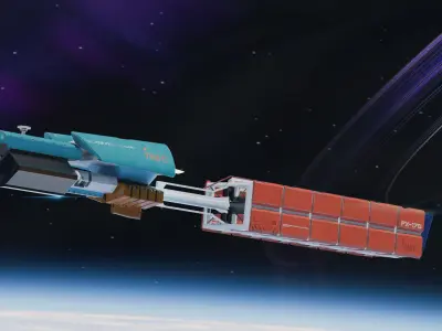 Sci-Fi Cargo Transport Spaceship Industrial Spacecraft PBR 4K 3D model