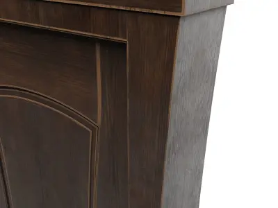 Door wooden Cartoon 2 3D model
