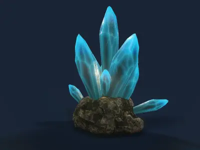 Crystal Blue  Low-poly 3D model