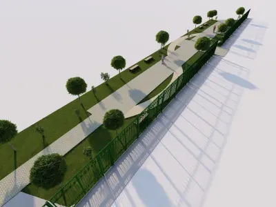 public park-Private Park Landscape 3D model