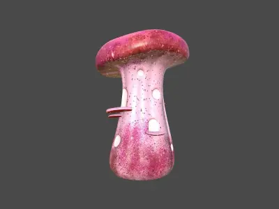 Fantasy Mushroom F03 Red - Scene Backdrop Design Low-poly 3D model