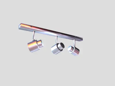 Modern Chrome Spotlight Low-poly 3D model