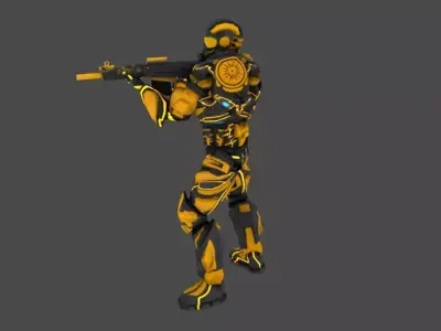 Tech Trooper Low-poly 3D model
