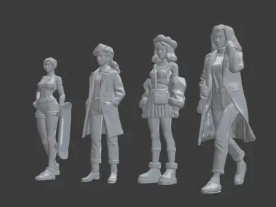 Street Style Girls Figure 3D print model