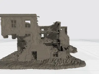 Destroyed house 3D print model