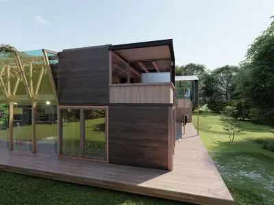 MODERN WOODEN HOUSE 3D model