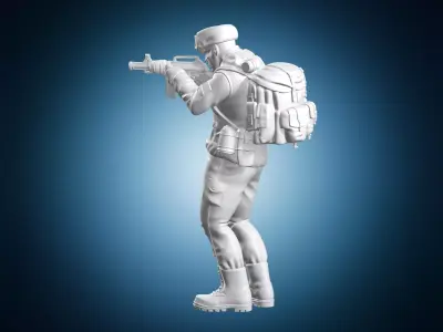 Cold War Soviet Soldier Rifle Miniature 3D print model