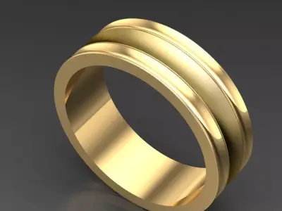 Light Gold Diamond Men Ring 2MR072 3D model