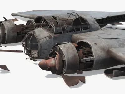  Twin Engine Bomber Wreckage Old 