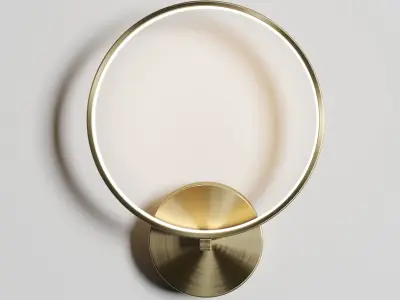 Claire  Circular Copper Wall Lamp black  gold 3D model