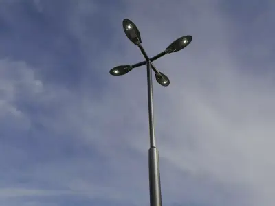 Sci-Fi Street Light 14 version 4 3m with pole 3 Low-poly 3D model
