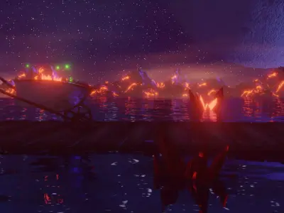 Fantasy Sea side View 3D Model Animated 3D model