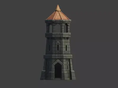 Stone Watchtower Low-poly 3D model