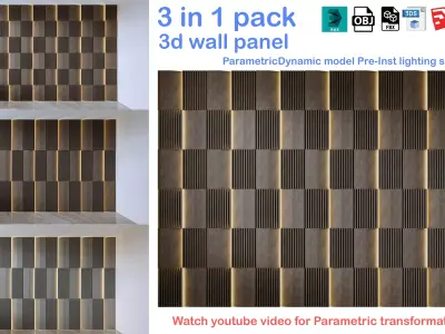 Decorative Wall Panel  3D wall  panel  3d panel Free 3D model