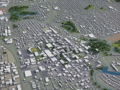 Fort Wayne  Low-poly 3D model