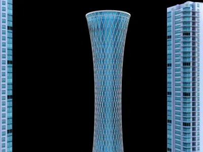 Tornado Tower Skyscraper 3D Model Low-poly 3D model