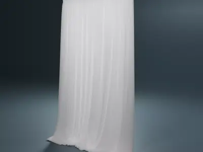 Tulle curtain 3D model