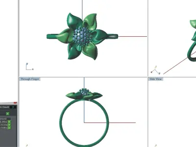 Solitaire Wedding Engagement Women Light Weight Flower Rings 3D print model