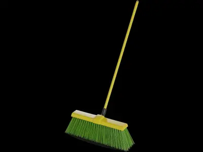 Brooms mops and window squeegees Broom Low-poly 3D model