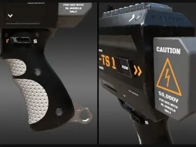 Sci-fi Stun Gun Low-poly 3D model