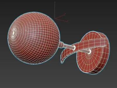 intenso wall light with glass ball 3D model