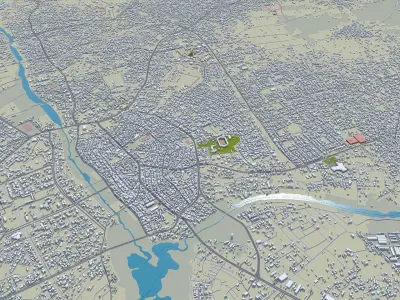 Owerri Nigeria 30km Low-poly 3D model