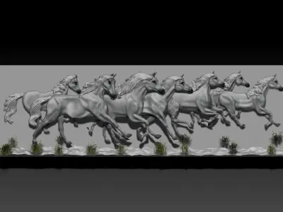 Running Horse Panel 3D print model