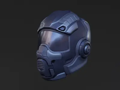 Sci-fi Helmet Low Poly PBR Low-poly 3D model