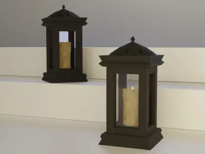 Gothic Candle lamp Free low-poly 3D model
