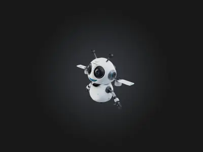 Cartoon Robot Drone Low-poly 3D model
