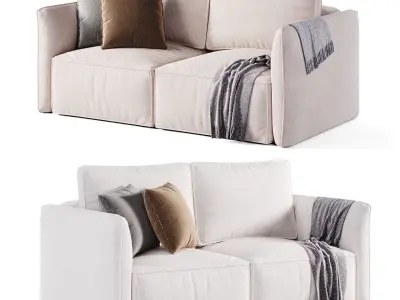 Sofa oljen mini happy Low-poly 3D model