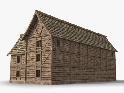 Medieval house x20 Low-poly 3D model
