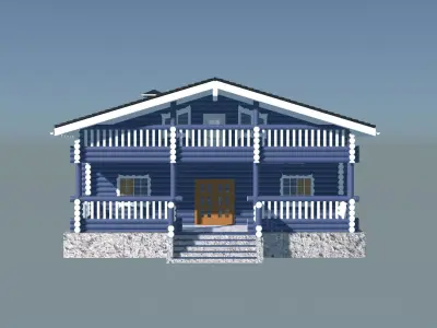 Log Cabin Painted  3D model