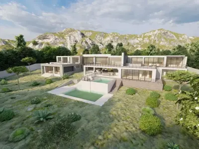 Casa Scene-villa-modern house 3D model 30