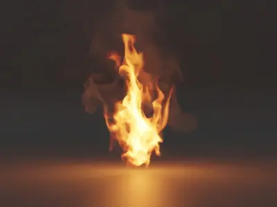 Animated Vdb Torch Fire 3D model