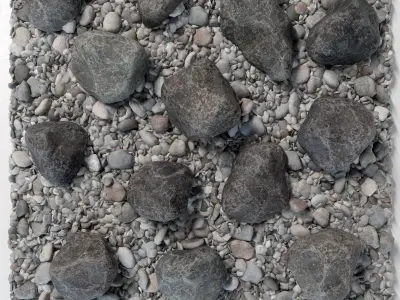 Square street pebble and stone big n1 3D model