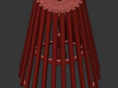 Orchard wooden pendant light 3D model